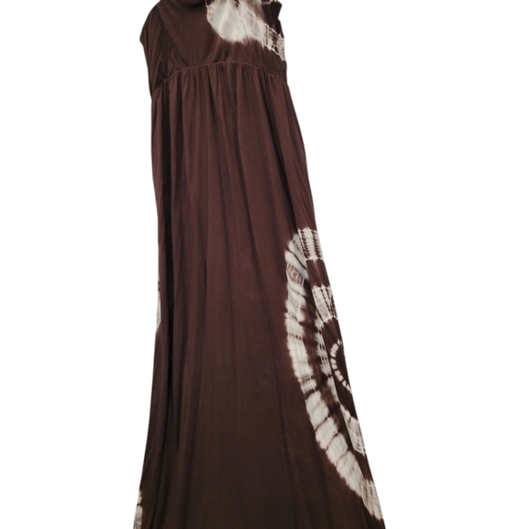 Stunning Modern Brown & White Floor Length Dress wedding Prom Occasion FUN - Picture 4 of 10